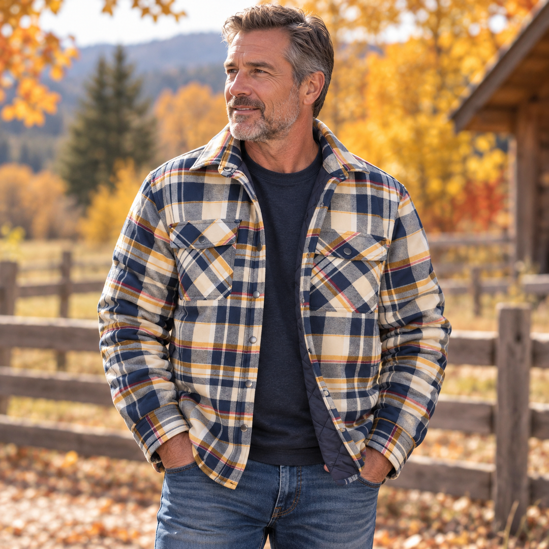 Caleb | Graceful Quilted Plaid Flannel Jacket