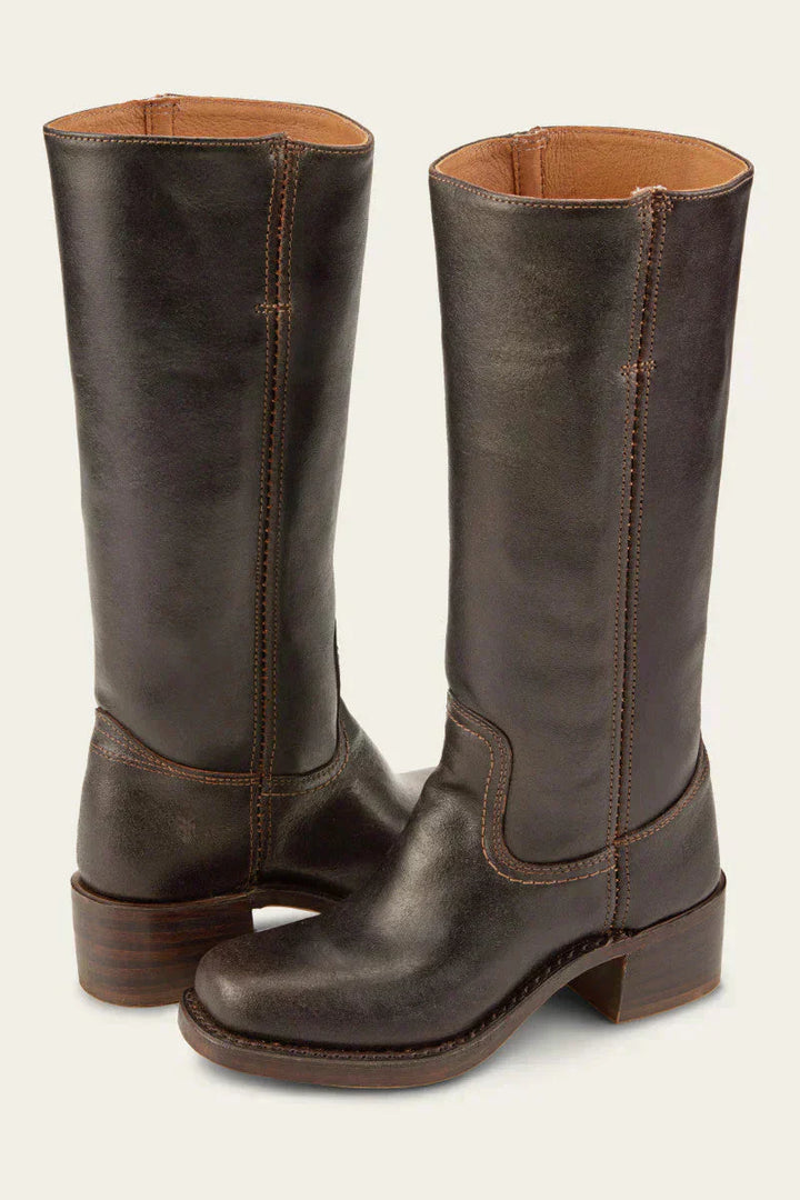 Eleanor | Womens Tall Leather Riding Boots with Block Heel