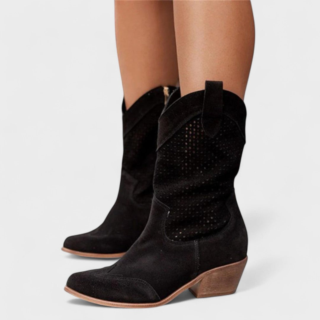 Talia | Womens Mid Calf Western Boots with Block Heel