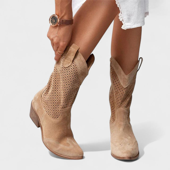 Talia | Womens Mid Calf Western Boots with Block Heel