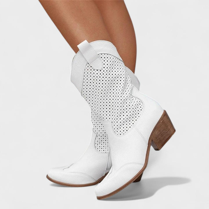 Talia | Womens Mid Calf Western Boots with Block Heel