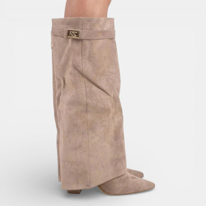 Abigail | Chic Pointed Toe Knee High Block Heel Boots