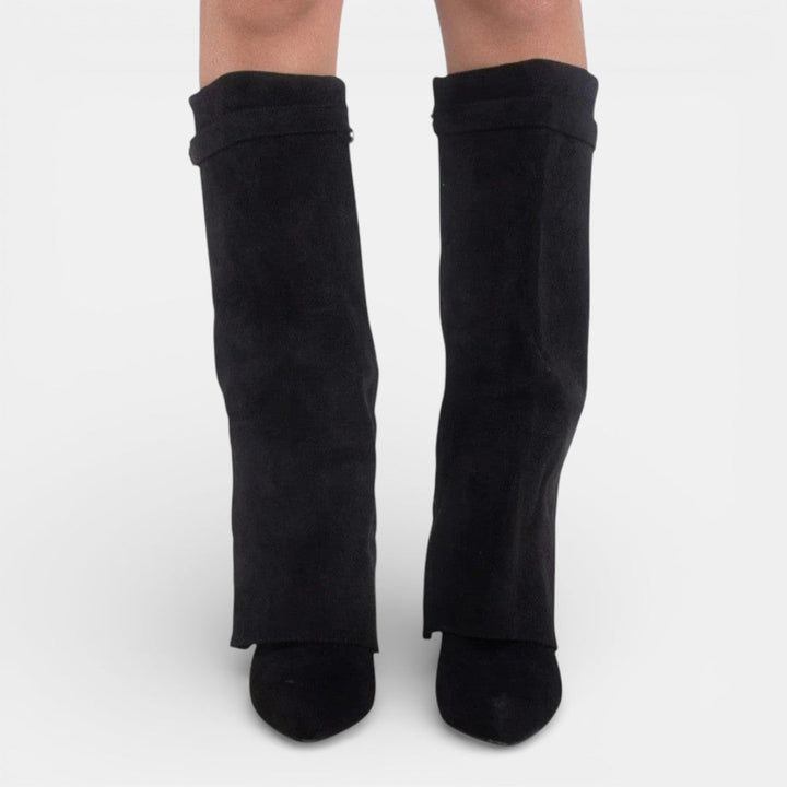 Abigail | Chic Pointed Toe Knee High Block Heel Boots