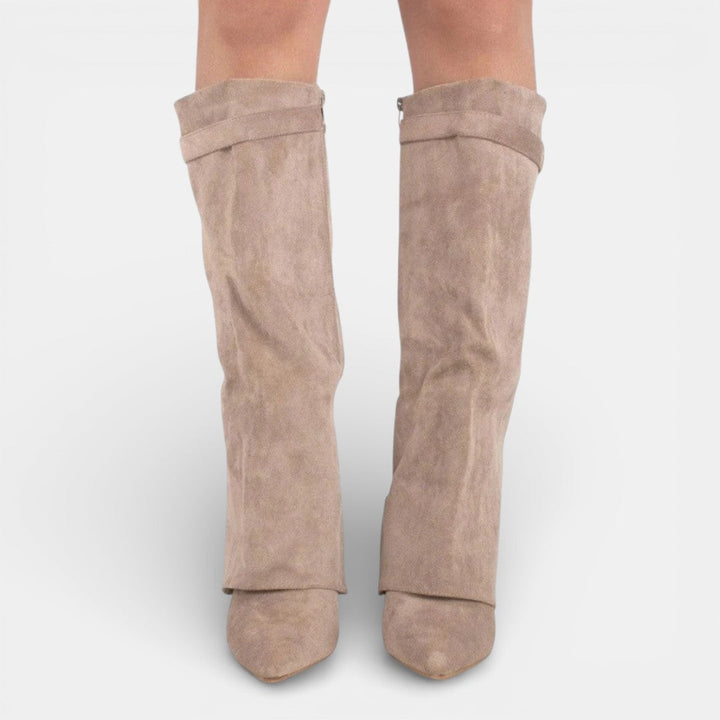 Abigail | Chic Pointed Toe Knee High Block Heel Boots