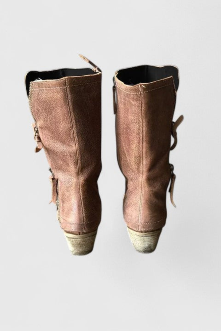 Abigail | Effortless Distressed Mid Calf Cowboy Boots