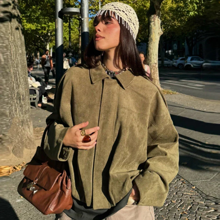 Abigail | Graceful Oversized Cropped Bomber Jacket