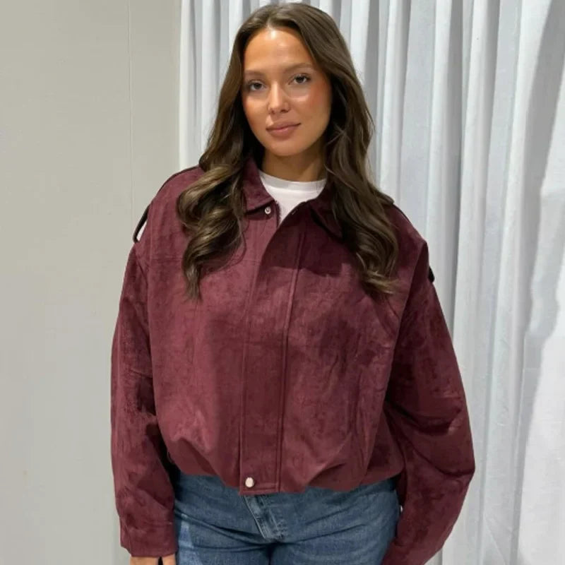 Abigail | Graceful Oversized Cropped Bomber Jacket