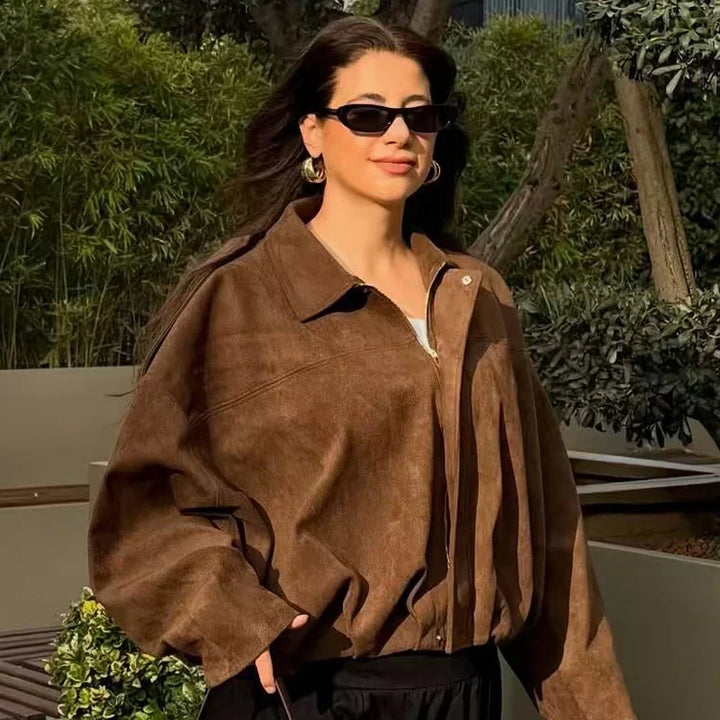 Abigail | Graceful Oversized Cropped Bomber Jacket