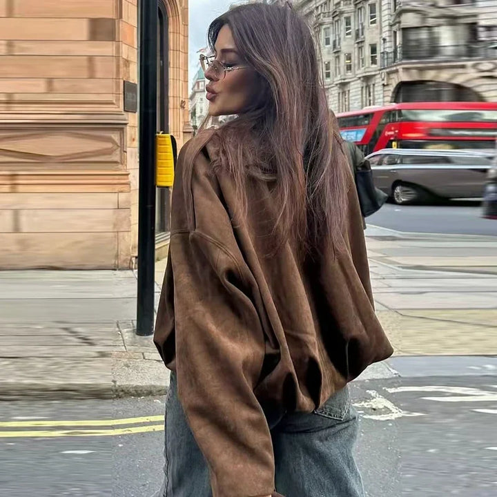 Abigail | Graceful Oversized Cropped Bomber Jacket