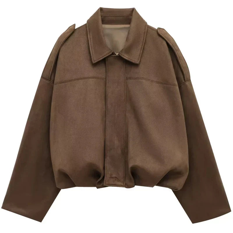 Abigail | Graceful Oversized Cropped Bomber Jacket