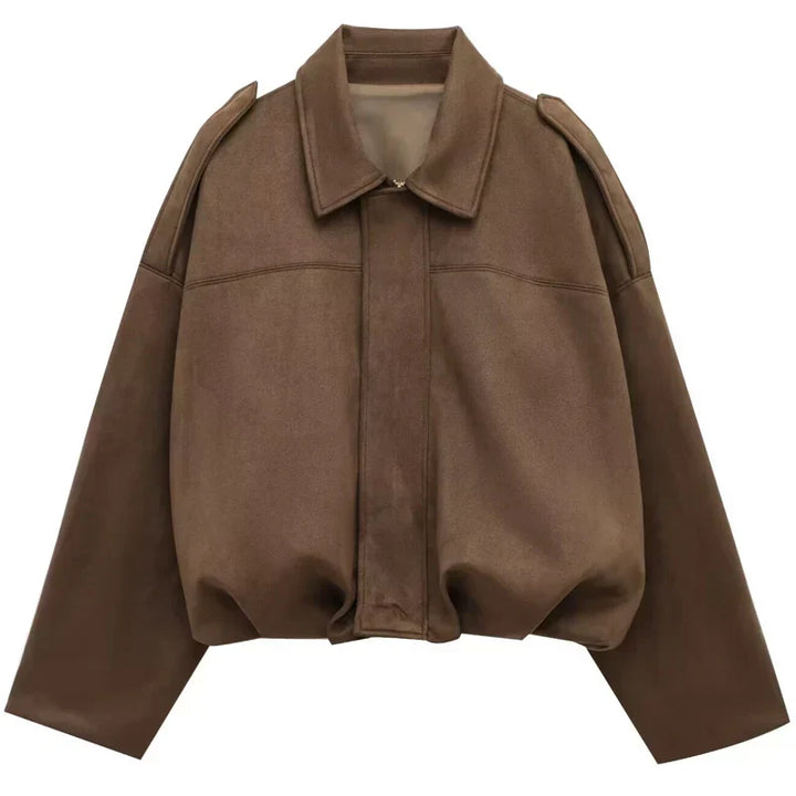 Abigail | Graceful Oversized Cropped Bomber Jacket