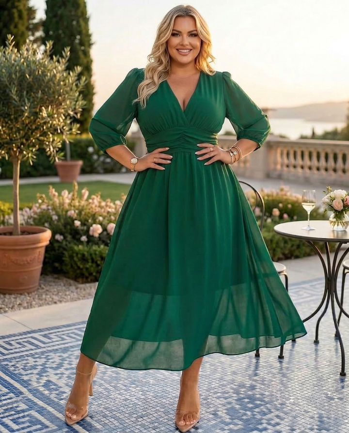 Abigail | Stylish Wrap Waist Fall Wedding Guest Dress