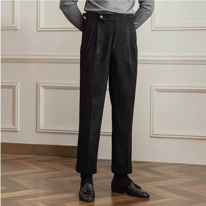 Alan | Classic Fit Pleated Corduroy Pants