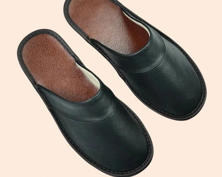 Alan | Classic Smooth Slip-On Mule Slippers