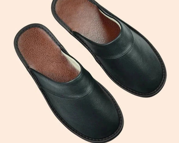 Alan | Classic Smooth Slip-On Mule Slippers