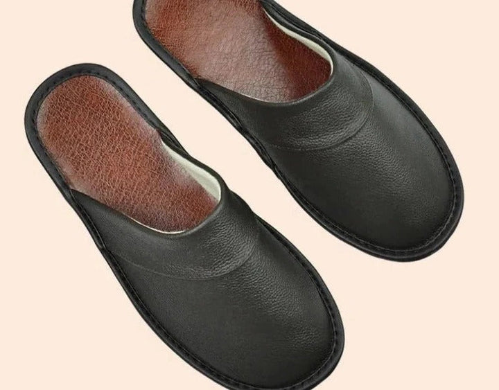 Alan | Classic Smooth Slip-On Mule Slippers