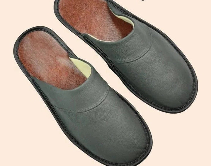 Alan | Classic Smooth Slip-On Mule Slippers