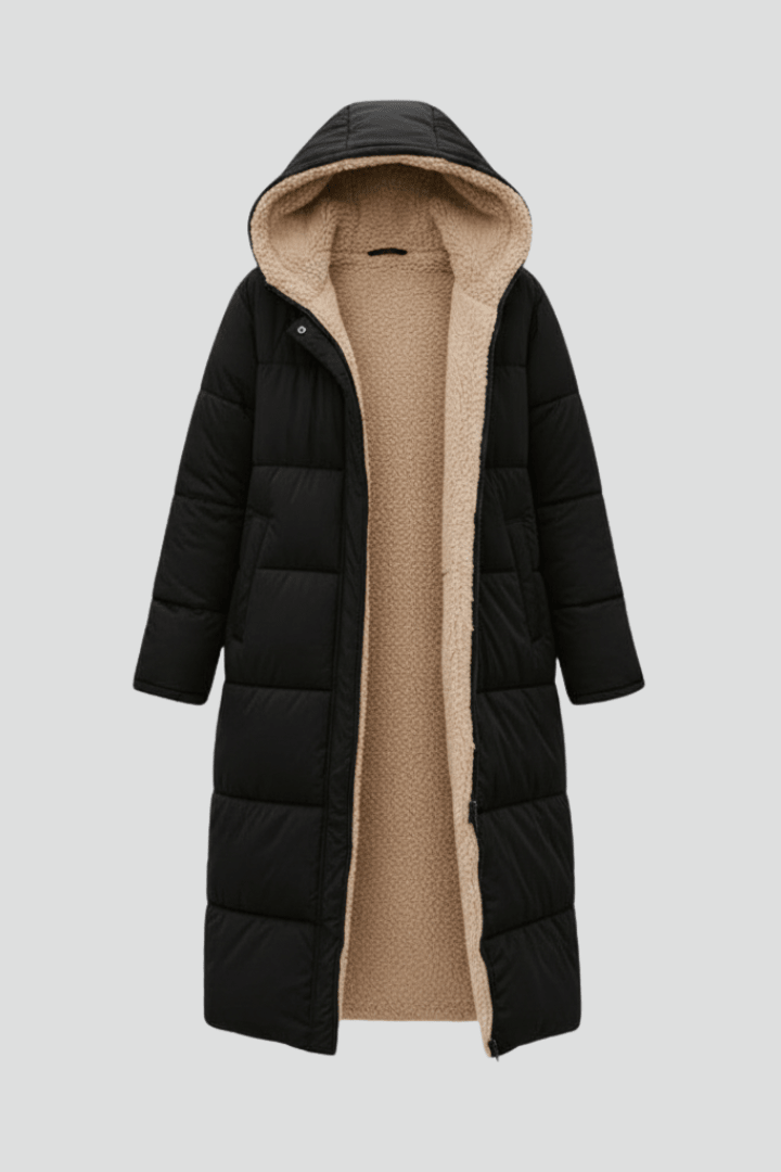 Alexis | Chic Hooded Longline Puffer Jacket