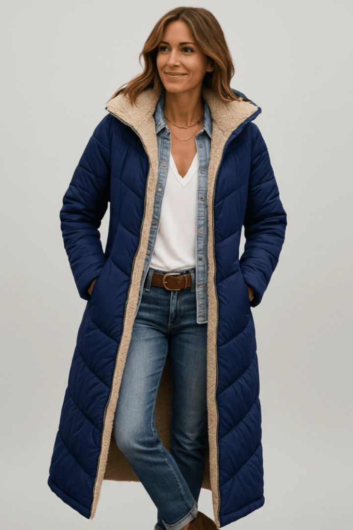 Alexis | Chic Hooded Longline Puffer Jacket