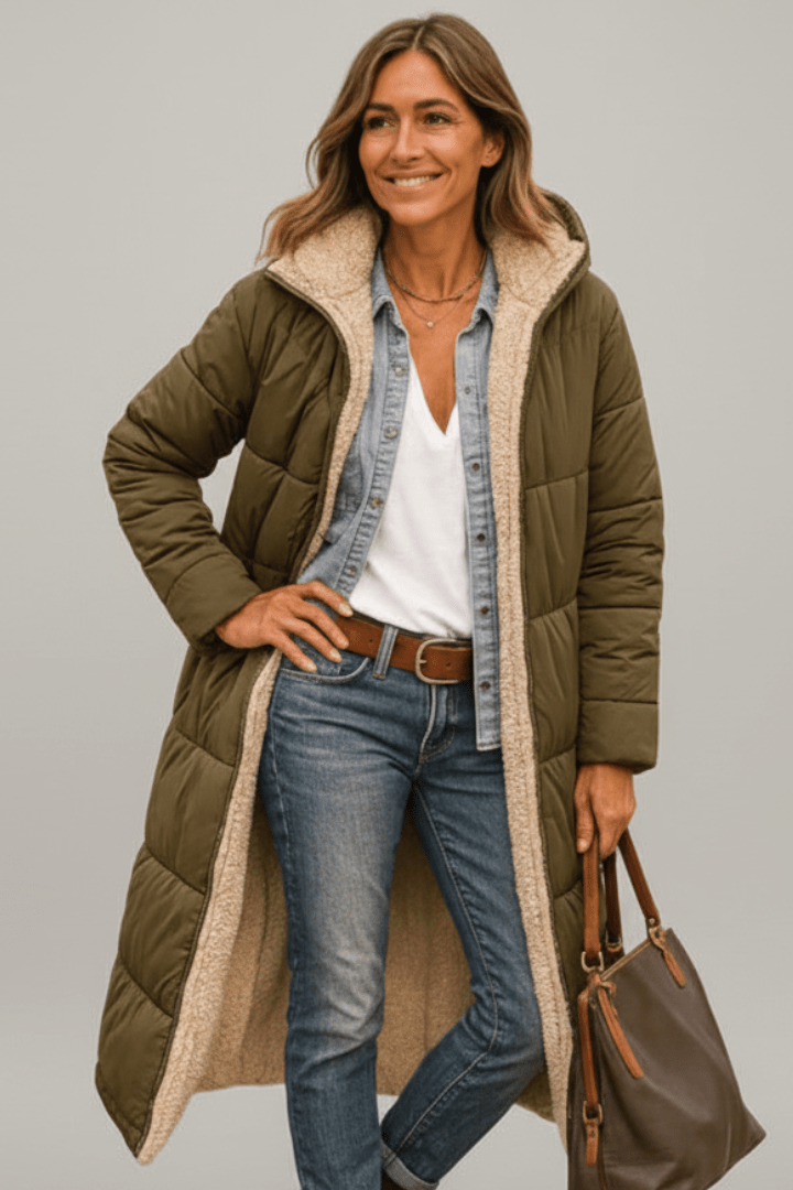Alexis | Chic Hooded Longline Puffer Jacket
