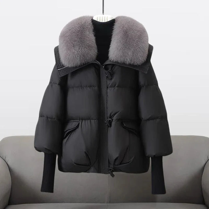 Alexis | Elegant Plush Collar Quilted Winter Puffer Jacket