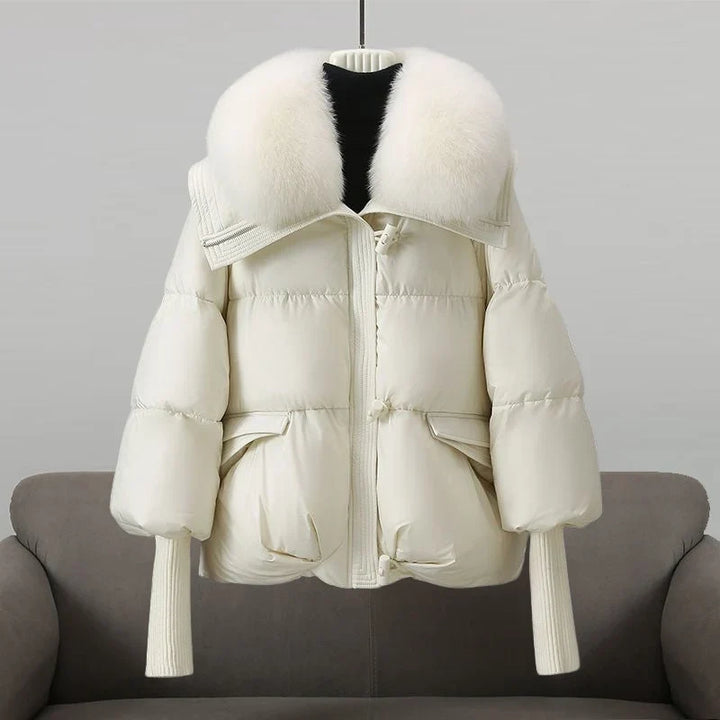 Alexis | Elegant Plush Collar Quilted Winter Puffer Jacket