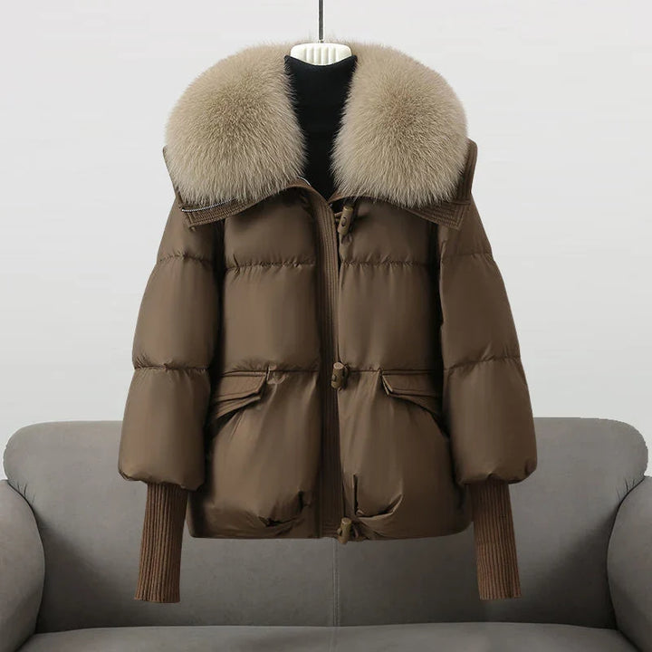 Alexis | Elegant Plush Collar Quilted Winter Puffer Jacket