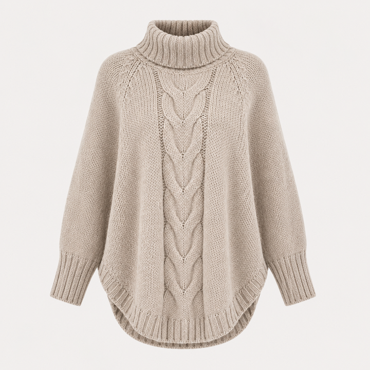 Alexis | Relaxed Chunky Cable Knit Turtleneck Sweater