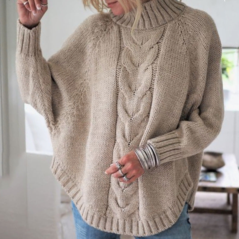 Alexis | Relaxed Chunky Cable Knit Turtleneck Sweater