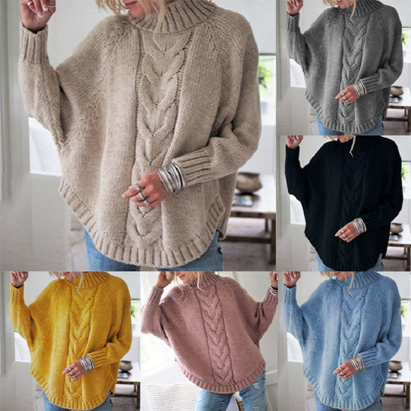 Alexis | Relaxed Chunky Cable Knit Turtleneck Sweater
