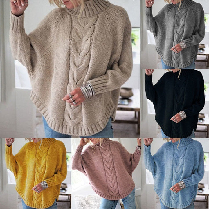 Alexis | Relaxed Chunky Cable Knit Turtleneck Sweater