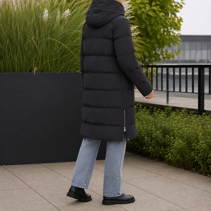 Alice | Refined Longline Hooded Puffer Jacket