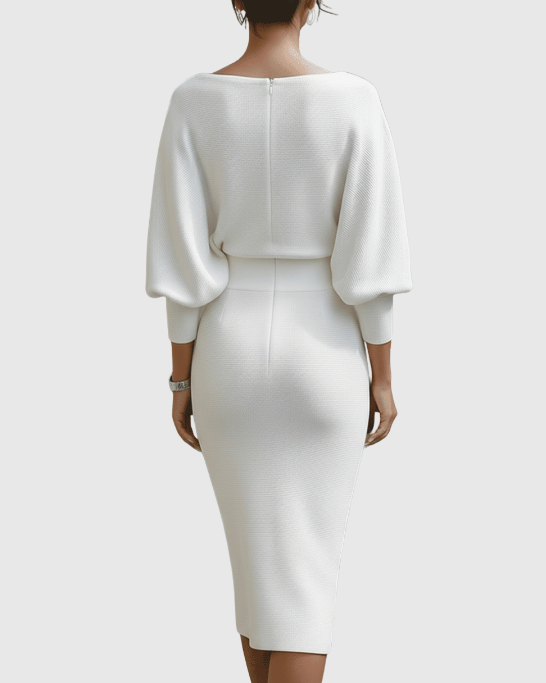 Alice | Sophisticated Draped Cowl Neck Fall Wedding Guest Midi Dress