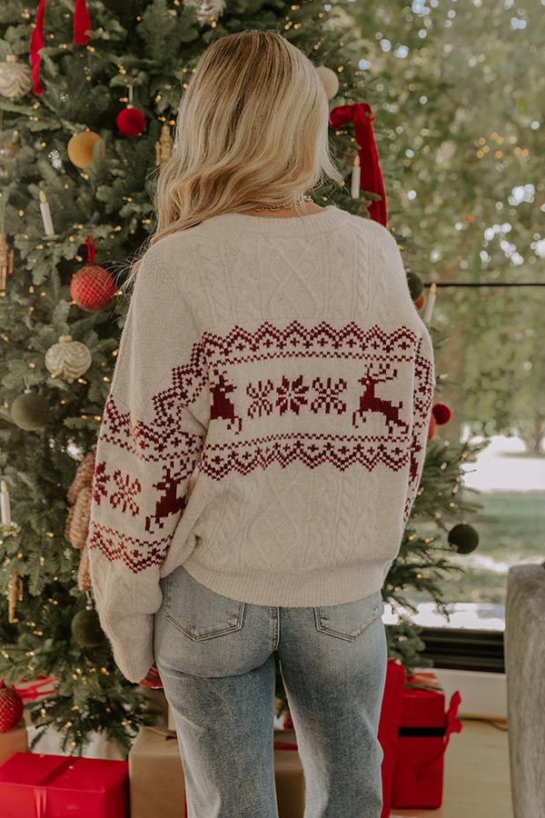 Amanda | Classic Reindeer Cable Knit Christmas Sweater Women