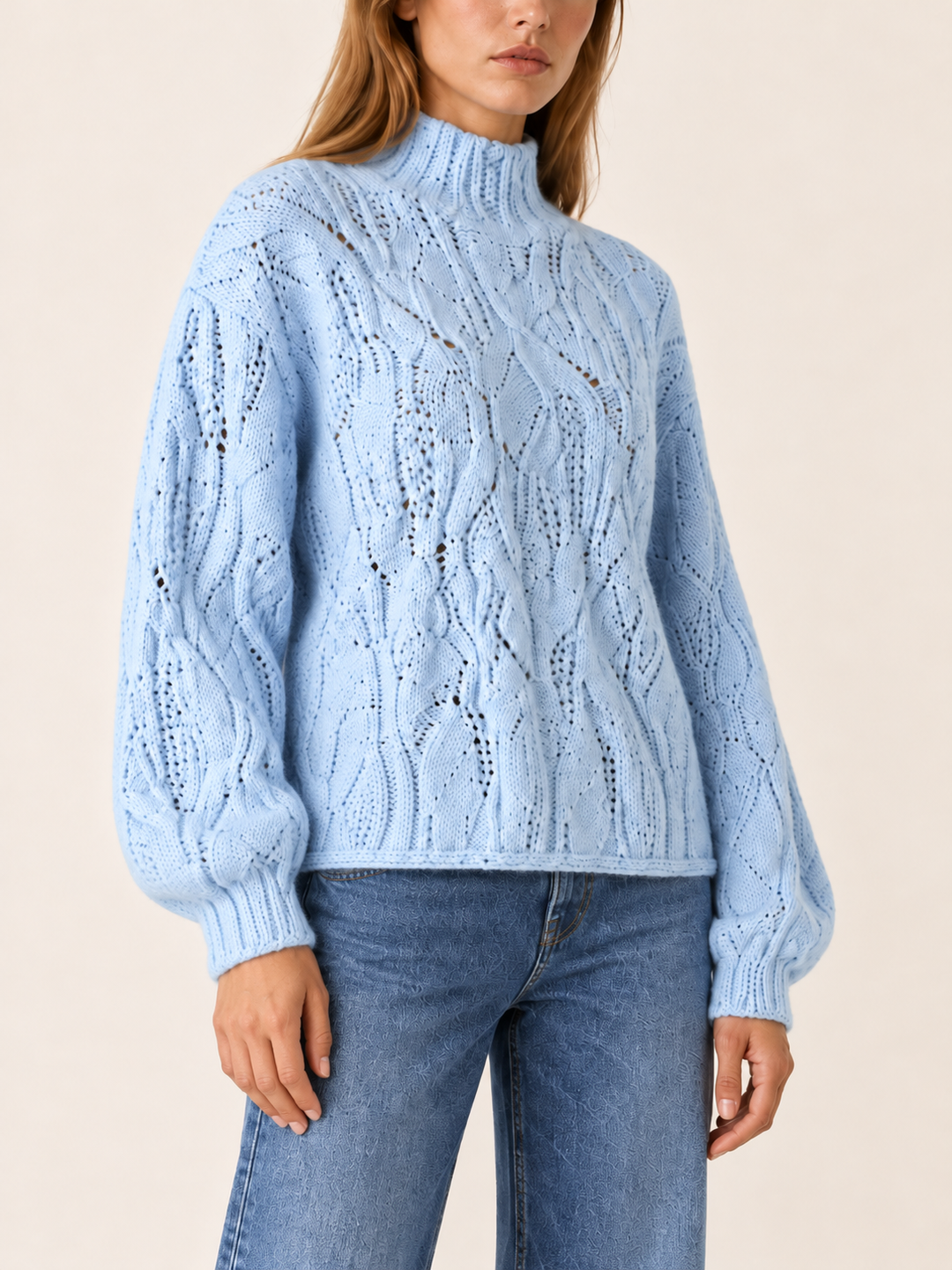 Amanda | Timeless Oversized Cable Knit Turtleneck Sweater