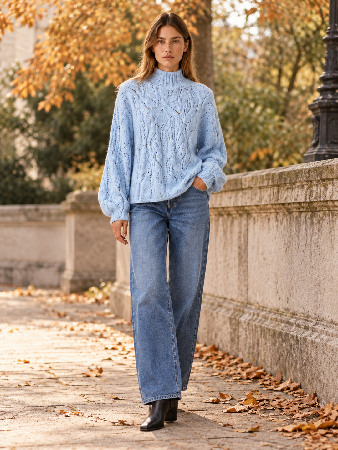Amanda | Timeless Oversized Cable Knit Turtleneck Sweater