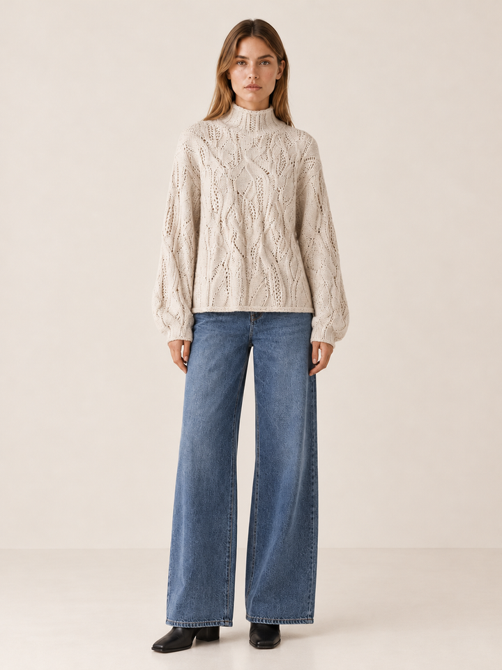 Amanda | Timeless Oversized Cable Knit Turtleneck Sweater