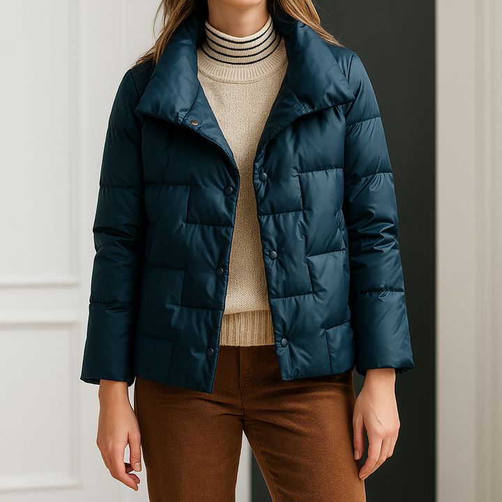 Amber | Cozy Quilted Snap Front Puffer Jacket