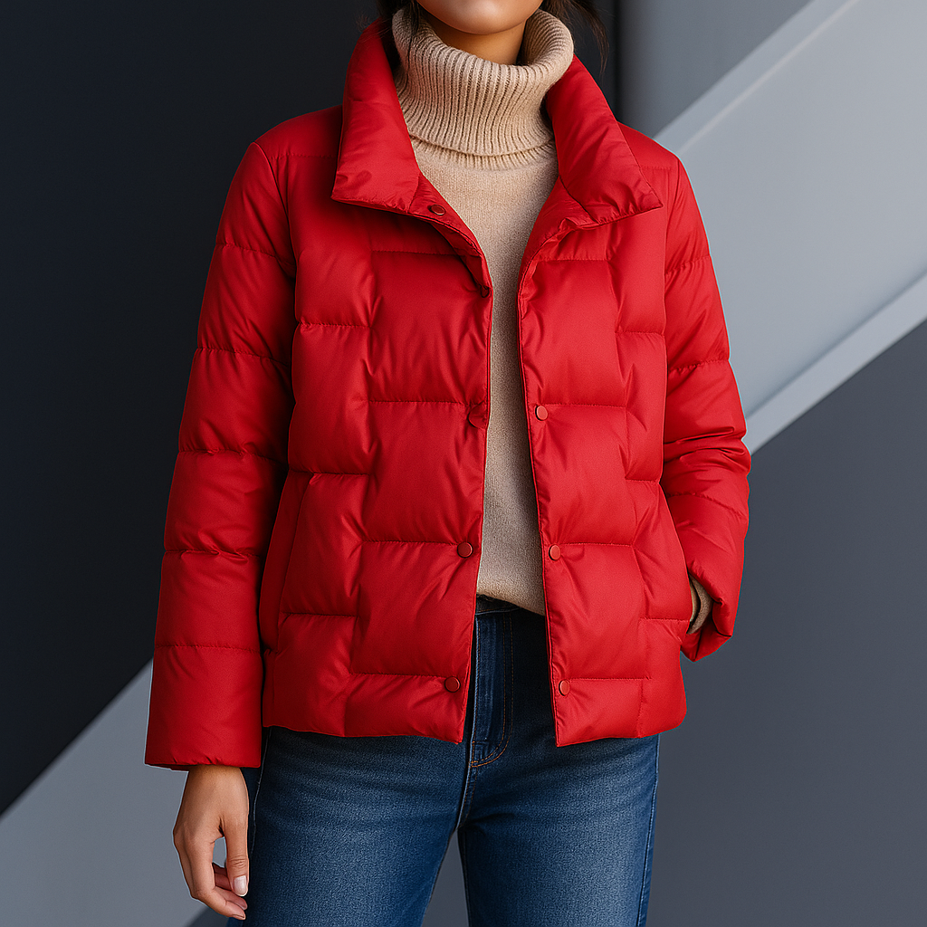 Amber | Cozy Quilted Snap Front Puffer Jacket