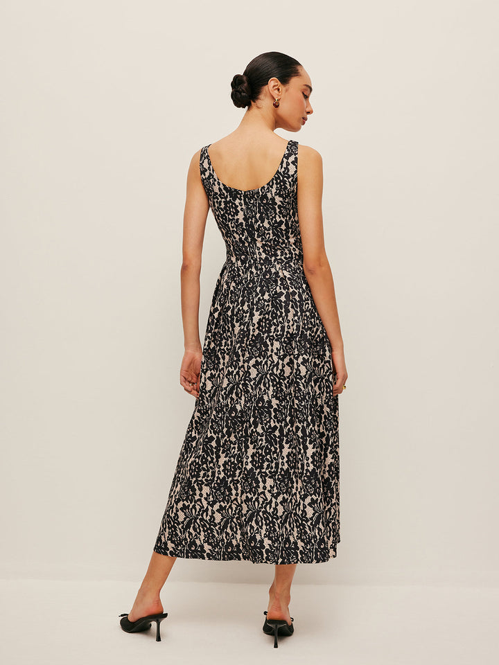 Amber | Elegant Off-Shoulder Floral Fall Wedding Guest Maxi Dress