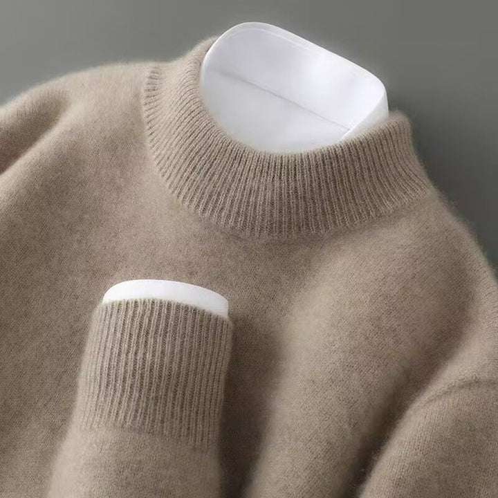 Amber | Elegant Ribbed Trim Turtleneck Sweater