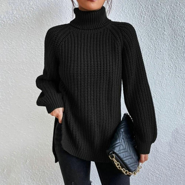 Amber | Refined Longline Chunky Knit Turtleneck Sweater