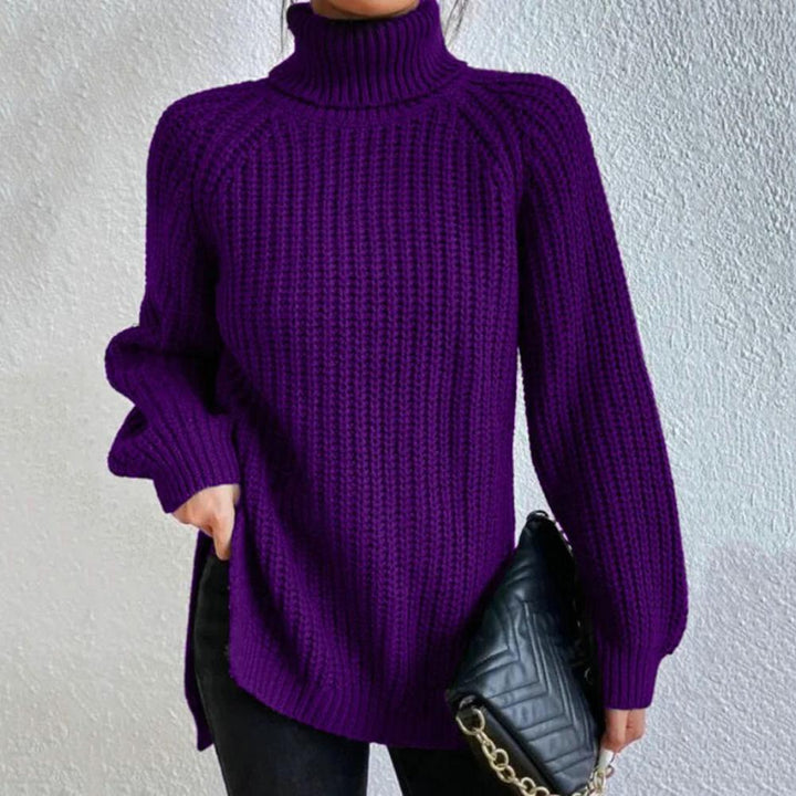 Amber | Refined Longline Chunky Knit Turtleneck Sweater