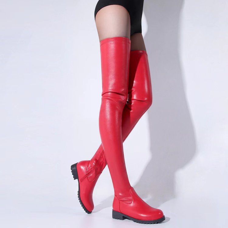Amber | Stylish Sleek Thigh High Boots with Chunky Sole