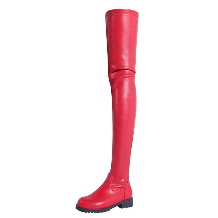 Amber | Stylish Sleek Thigh High Boots with Chunky Sole