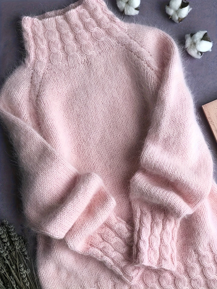 Amy | Classic Oversized Cable Knit Turtleneck Sweater