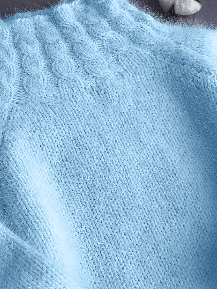 Amy | Classic Oversized Cable Knit Turtleneck Sweater