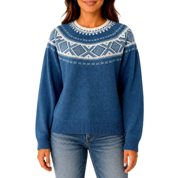 Amy | Cozy Fair Isle Crewneck Christmas Sweater Women