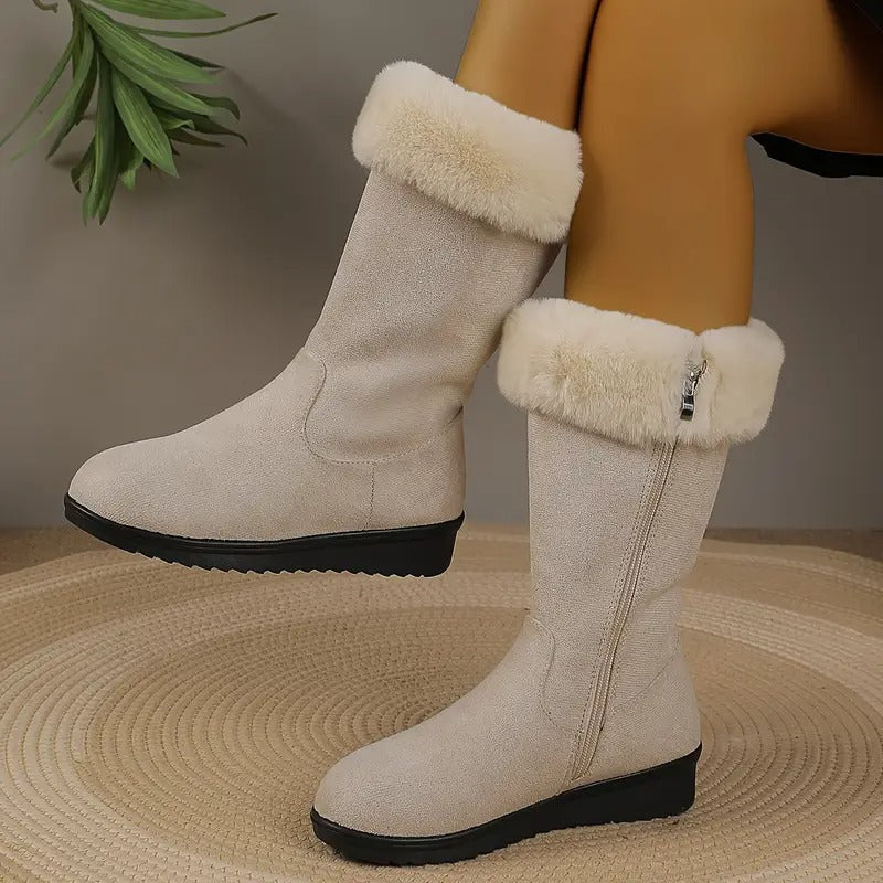 Andrea | Mid Calf Side Zip Snow Boots Women