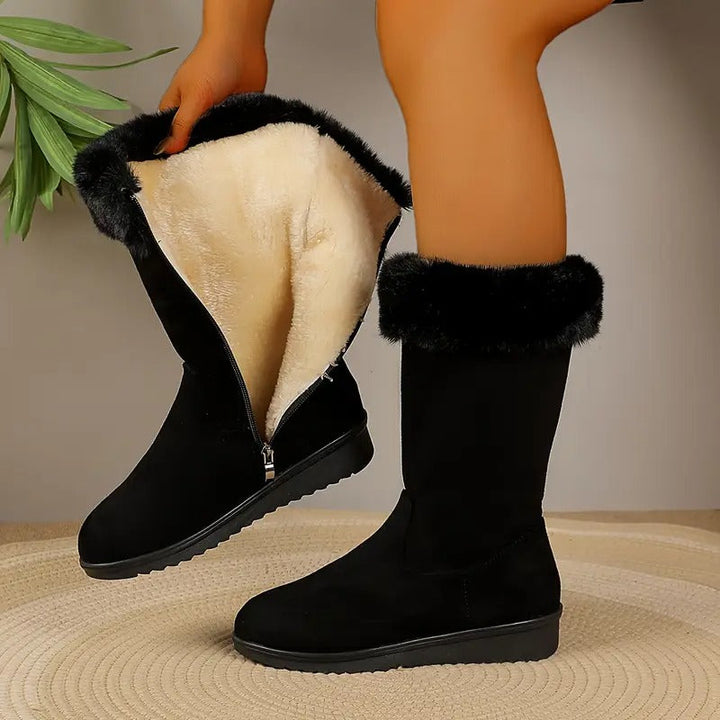 Andrea | Mid Calf Side Zip Snow Boots Women